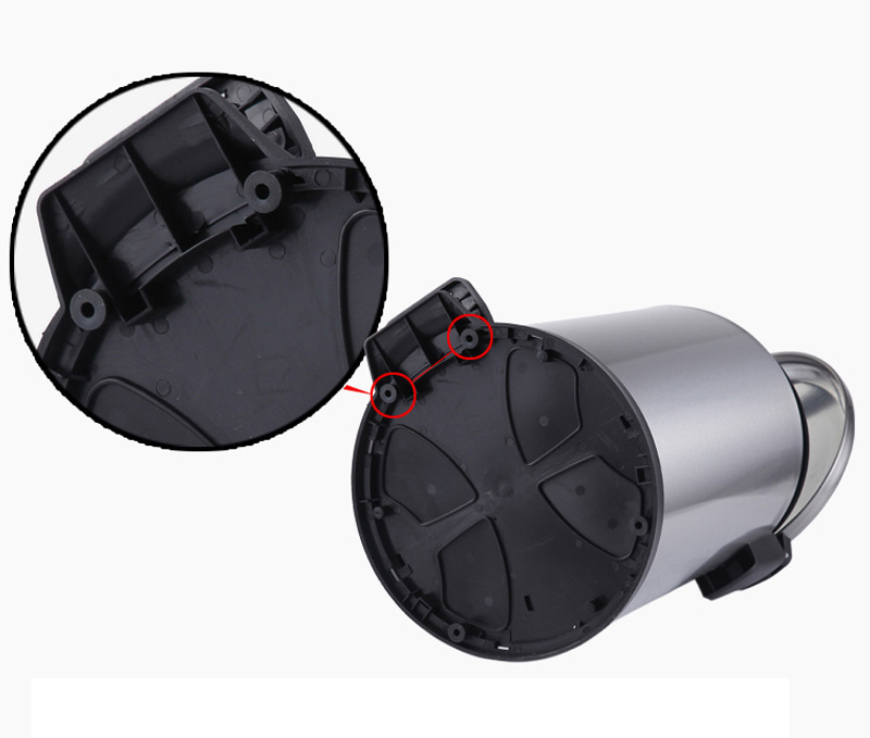 Cubo de basura de pedal redondo de tampón hidráulico satinado (KL-016)