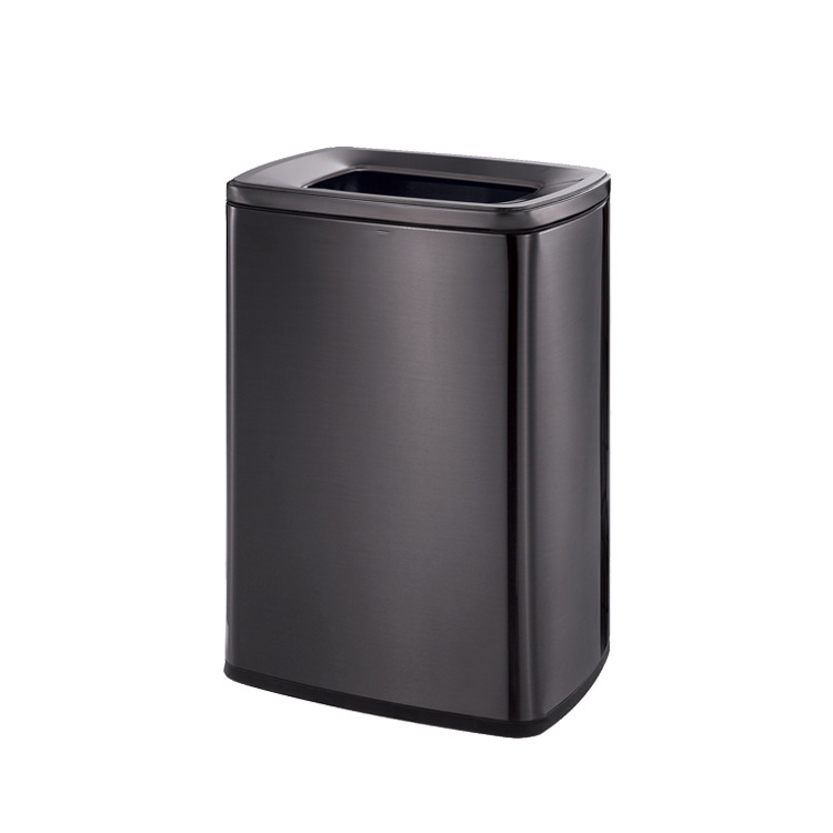 Papelera cuadrada de acero inoxidable de alta calidad para Hotel (40 L) Kl-028